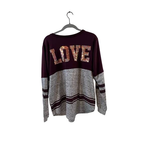 Rue 21 Red and Grey Long Sleeve Embroidered  Top XL - Picture 4 of 4